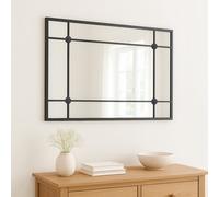 Agenzia 14 Antique Black Metal Window Mirror 60Cm X 90Cm