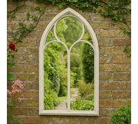 Agenzia 14 Antique Cream Arched Metal Frame Window Garden Wall Mirror 112 x 61cm | Size: 112 x 61 cm Agenzia 14 Cream 112 x 61 cm