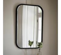Agenzia 14 Black Curved Rectangle Metal Frame Modern Wall Mirror 95.5 x 65.5cm | Size: 95.5 x 65.5 cm Agenzia 14 Black 95.5 x 65.5 cm