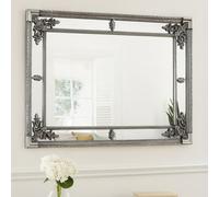 Agenzia 14 Cimiero Large Antique Silver Ornate Wall Mirror