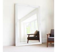 Agenzia 14 Extra Large Antique White Ornate Leaner Wall Mirror
