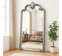 Agenzia 14 Extra Large Ornate Frame Leaner Wall Mirror Antique Silver 184 x 104cm | Size: 184 x 104 cm Agenzia 14 Silver 184 x 104 cm