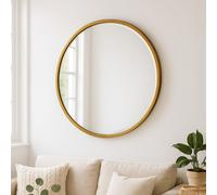 Agenzia 14 Large Antique Gold Round Metal Mirror 80Cm Diameter