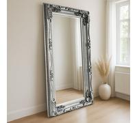 Agenzia 14 Large Antique Silver Ornate Carved French Frame Full Length Leaner Mirror 173 x 87cm | Size: 173 x 87 cm Agenzia 14 Silver 173 x 87 cm