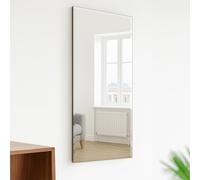Agenzia 14 Large Art Deco Modern Bevelled Panel Frameless All Glass Wall Mirror 120cm x 48cm