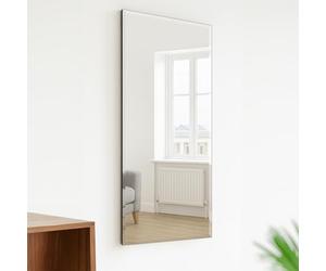 Agenzia 14 Large Art Deco Modern Bevelled Panel Frameless All Glass Wall Mirror 120cm x 48cm