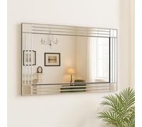 Agenzia 14 Large Art Deco Venetian Triple Glass Framed Wall Mirror 120 X 80Cm