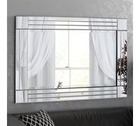 Agenzia 14 Large Art Deco Venetian Triple Glass Framed Wall Mirror 120cm x 80cm