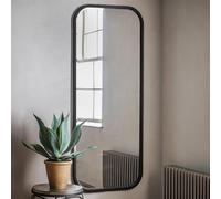 Agenzia 14 Large Black Curved Metal Frame Full Length Wall Mirror 156.5 x 65.5cm | Size: 156.5 x 65.5 cm Agenzia 14 Black 156.5 x 65.5 cm