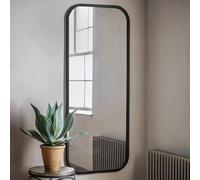 Agenzia 14 Large Black Curved Metal Frame Full Length Wall Mirror 156.5cm x 65.5cm