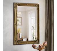Agenzia 14 Large Decorative Antique Ornate Rectangle Wall Mirror 60cm x 90cm (Gold)