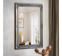 Agenzia 14 Large Decorative Antique Ornate Rectangle Wall Mirror 60cm x 90cm (Silver)