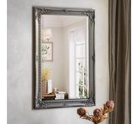 Agenzia 14 Large Decorative Antique Silver Ornate Rectangle Wall Mirror 90 X 60Cm