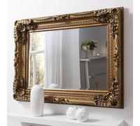 Agenzia 14 Large Ornate Shabby Chic Vintage Antique Gold French Wall Mirror 118 x 87cm | Size: 118 x 87 cm Agenzia 14 Gold 118 x 87 cm