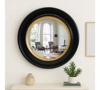 Agenzia 14 Large Round Black And Gold Convex Mirror