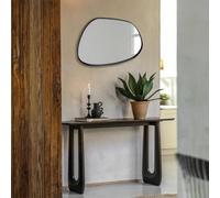 Agenzia 14 Modern Black Pebble Metal Wall Mirror 41 X 53Cm