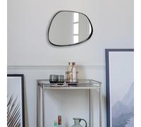 Agenzia 14 Modern Small Black Pebble Metal Wall Mirror 28 x 36cm | Size: 28 x 36 cm Agenzia 14 Black 28 x 36 cm