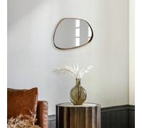 Agenzia 14 Modern Small Gold Pebble Metal Wall Mirror 28 X 36Cm