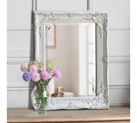 Agenzia 14 Small Antique Ornate Rectangle Wall Mirror 42cm x 53cm (White)
