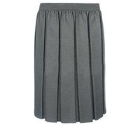 Ages 2-20 Girls Ladies School Uniform Box Pleated Formal Elasticated Skirt Black Grey Navy + UK M, L, XL, XXL