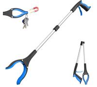 AgeSage 32" Grabber Reacher Tool, Foldable Reacher Grabber Pickup Tool with 360° Rotating Jaw & Magnet, Lightweight Grabbers for Seniors, Extra Long Trash Picker Upper Grabber Heavy Duty, Blue