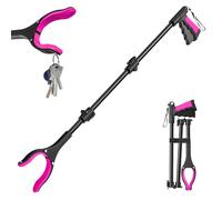 AgeSage 36" Grabber Reacher Tool, Foldable Reacher Grabber Pickup Tool with 360° Rotating Jaw & Two Magnets, Extra Long Trash Picker Upper Grabber, Lightweight Grabbers for Seniors, Pink