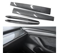 AGETIN Dashboard Cover Wrap and Front Door Trim Armrest Panel Cover Wrap Compatible with Tesla Model 3(2021-2023) and Model Y(2019-2024) Tesla Interior Cover Trim 4PCS-Gloss Carbon Fiber