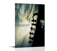AGEUWRRGGH Movie The Seventh Seal Poster Canvas Cover Wall Art Aesthetic Poster Modern Art Painting for Rooms 12x18inch(30x45cm) Frame-style