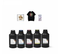 AGFA LED UV Ink Set for Epson Printheads - 6-Color Pack (CMYK, White, Varnish) - 1000ml (1L) Large Bottles - High-Density Professional Grade Digital Printing Ink for Rigid & Flexible Media