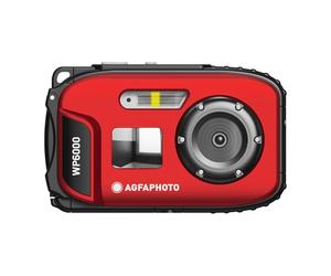 AGFA PHOTO Realishot WP6000 - Waterproof Digital Camera, 3 m/10 ft, 18 MP, HD Video, 2.4" LCD Screen, 16x Digital Zoom, Autofocus, Selfie Mirror, Lithium Battery - Red