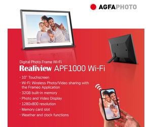 Agfa Photo Realiview 10" Smart WiFi Digital Frame PHOTO AND VIDEO DISPLAY