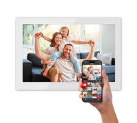 AGFA Realiview APF1000 Wi-Fi 10 Inch LCD Glass Screen Photo Frame - Display Photos/Videos, Clock, Weather, Auto Rotation, 32GB Memory, FRAMEO iOS/Android App Included - White