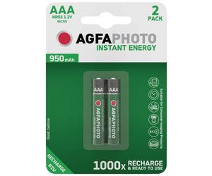 AgfaPhoto 132-803944 AAA Rechargeable Battery NiMH 950mAh 1.2V 2pc