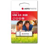 AgfaPhoto 8GB USB 2.0 Flash Drive - 15MB/s Read Speed, 5MB/s Write Speed, Flash Memory, USB Connectivity, Office Model - Gray
