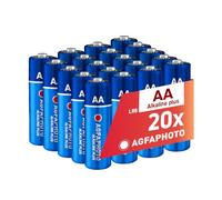AgfaPhoto Alkaline Batteries AA LR6 1.5V Pack of 20, Long Lasting, Ideal for Remote Controls Toys Cameras and More, Home or Professional Use, 7 Years Shelf Life