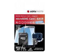 AgfaPhoto Memory Card 10582A1 64GB microSDXC Class 10 UHS-I U3 V30 Memory Card