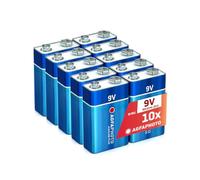 AgfaPhoto Piles Alcalines PLUS E-Block 6LR61 (9V, Lot de 10) - Longue Durée de Vie - Idéales pour Appareils Photo, Télécommandes et Gadgets Électroniques - Performance Fiable et Constante