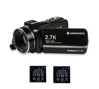 AgfaPhoto Realimove CC2700 Camcorder - 2.7K Video, 24MP Photos, 3.0 Inch IPS Touch Screen, 18X Digital Zoom, LED Light, Remote Control, 2 x Lithium Batteries