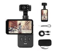 AGFAPHOTO Realimove MC3X Vlog Action Camera 3 Axis Gimbal 4K | Black, 3.5 Inch Rotating Touchscreen, Ultra HD, SONY IMX317 Sensor, 120 Degree Wide Angle Lens, Face Tracking, Wi-Fi, Travel