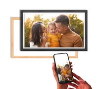 AGFAPHOTO - Realiview APF2400WIFI - Digital Photo Frame with Wi-Fi Connection - Frameo App, 24-inch HD Touchscreen, 32GB Memory, Weather and Clock Functions - Black and Wood