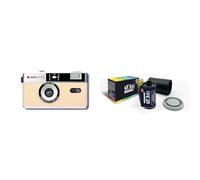 AgfaPhoto - Reusable Analog Camera - Beige + GT PHOTO Color Retro Film 35mm - 24 Exposures