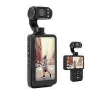 AgfaPhoto - Vlog Camera - Realimove MC3X - 3-Axis Stabilization, 4K Ultra HD 20MP, 3.5” Rotating Touchscreen, Wi-Fi, Face Tracking, IR Night Vision, 120° Wide Angle, Action Camera - Black