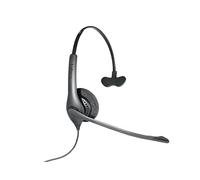 Agfeo 1500 Monaural Headphones Black Mono Earphone Headphone with Microphone, Headphones with Mic - Call Centre and Office Monaural Wired Headband - Black - FM Radio