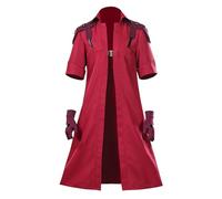 agfosa Devil Dante Cosplay Men's DMC Anime Costume Coat Jacket Gloves Halloween Carnival Outfits, Red, M