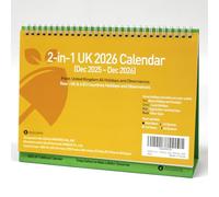 AGGAFA 2-in-1 2026 Desktop Calendar, Double-Sided Standing Flip Monthly Planner, Writable Color-Coded, Moon Phases & Lunar Dates Included, 250×195mm Desk Calendar (Dec. 2025-Dec. 2026)