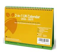 AGGAFA 2026-2027 Desk Flip Calendar, 2-in-1 Double-Sided Standing design with Traditional & Academic Year, Moon Phases, Writable Colour-Coded Pages, 250mm × 195mm (Dec 2025-Jul 2027)