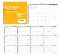 AGGAFA 2026 UK Calendar - Double-Sided Monthly Wall Calendar, Academic & Traditional Year Format, A4 Size Sheets, Writable & Color-Coded, Moon Phases & Lunar Dates Included