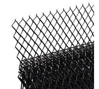 AggAuto 47x16 inches Car Pickup Truck Grill Mesh Spoiler Bumper Vent Aluminum Alloy Automotive Grille Insert Air Intake Racing Rhombic Hole 10x20mm Black