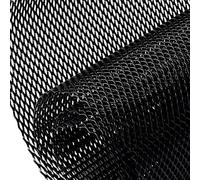 AggAuto Universal 40"x13" Car Grill Mesh - 100x33cm Aluminum Alloy Automotive Grille Insert Bumper 5x10mm Rhombic Hole, One of the Most Multifunctional Shape Grids Black
