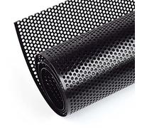 AggAuto Universal 40"x13" Car Grill Mesh - Aluminum Alloy Automotive Grille Insert Bumper Perforated Metal Sheet Round Hole 4mm, One of the Most Multifunctional Shape Grids 100x33cm Black